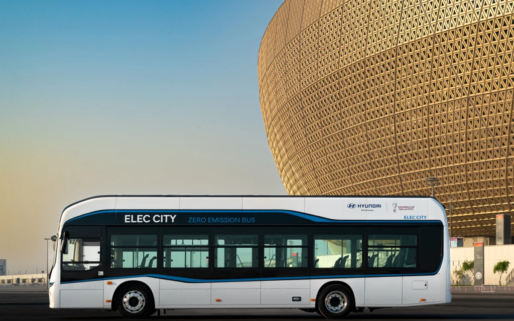 Carros electricos: autobus Hyundai Mundial Qatar 2022